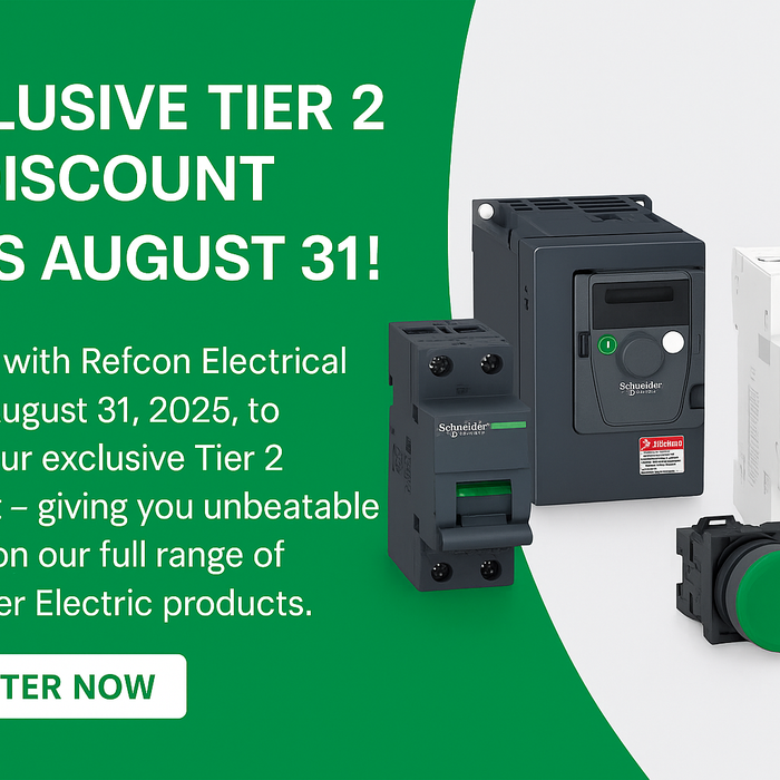 Refcon Electrical Tier 2 discount on Schneider Electric products – register before August 31, 2025 for exclusive savings