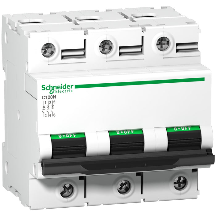 Miniature circuit-breaker, Acti9 C120N, 3P, 100 A, C curve, 10 kA (IEC 60947-2)