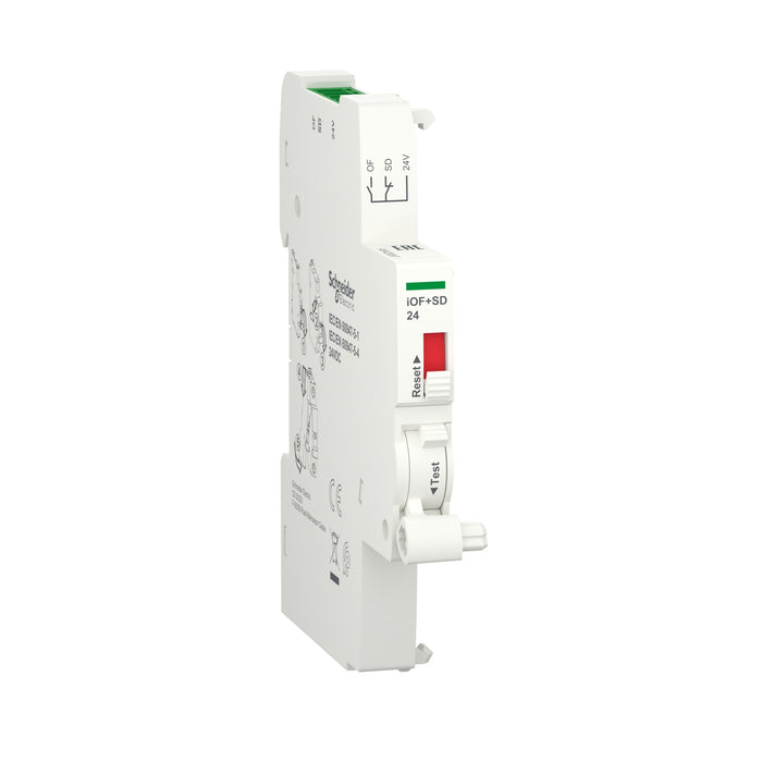 auxiliary contact, Acti9, iOF+SD 24, 1NO + 1NC, DC