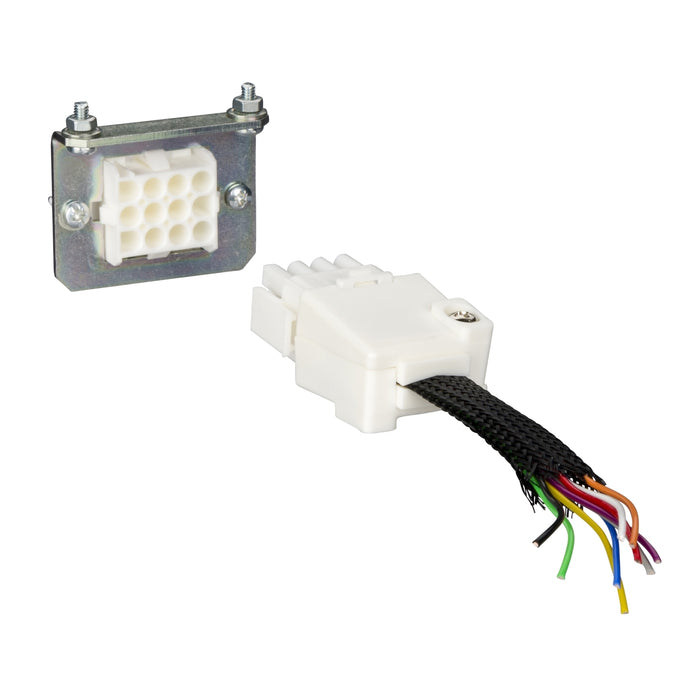 manual auxiliary connector, fixed and moving part, ComPact NSX 100 to NSX630, withdrawable circuit breakers, 1 to 9 wires