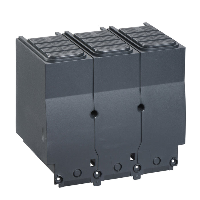long terminal shield for spreaders, ComPact NSX400/630, pitch 52.5 mm, IP40, 3 poles