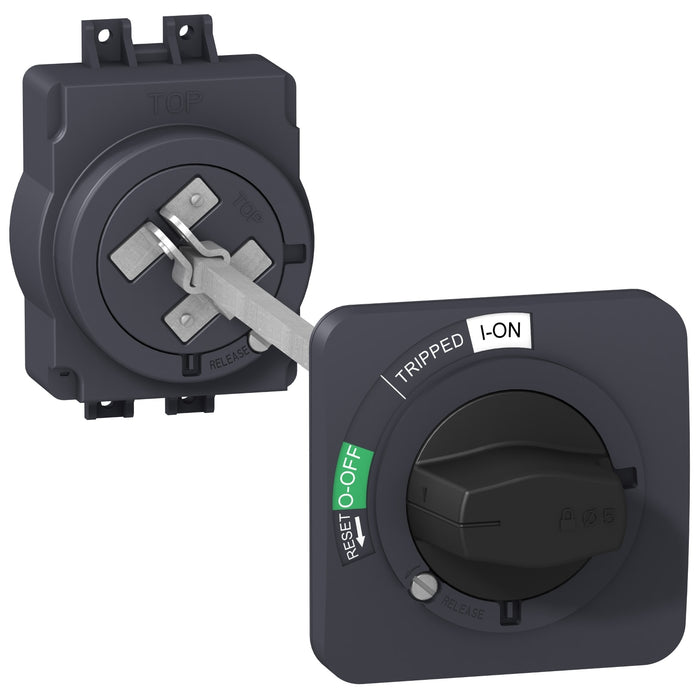 extended rotary handle, EasyPact EZC100, EasyPact CVS100BS, black handle, black front plate