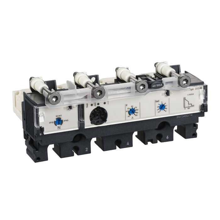 trip unit MicroLogic 2.2 AB for ComPact NSX 100/160/250 circuit breakers, electronic, rating 100 A, 4 poles 4d