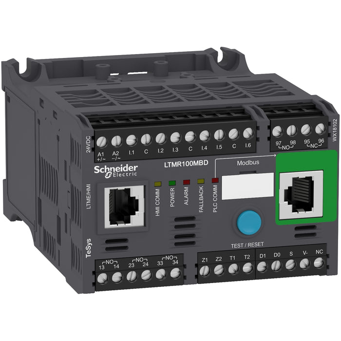 Motor Management, TeSys T, motor controller, Modbus, 6 logic inputs, 3 logic outputs, 5 to 100A, 24VDC