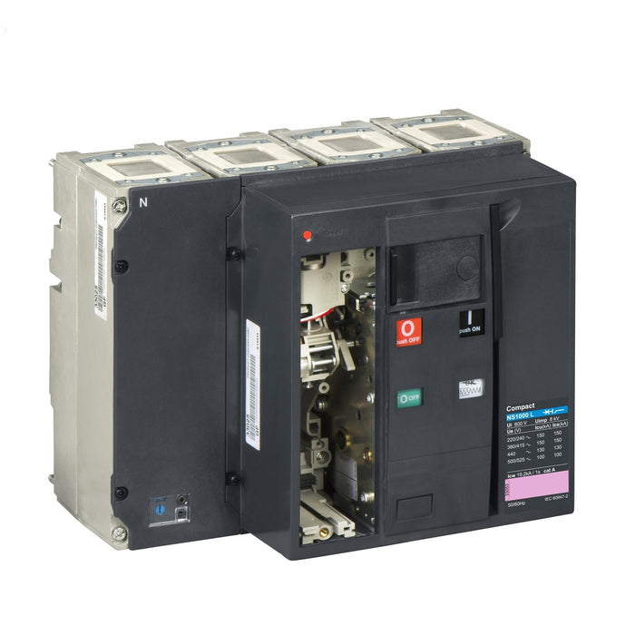 circuit breaker basic frame, ComPact NS 1000L, 150 kA at 415 VAC, 1000 A, fixed, electrically operated, without trip unit, 4 P