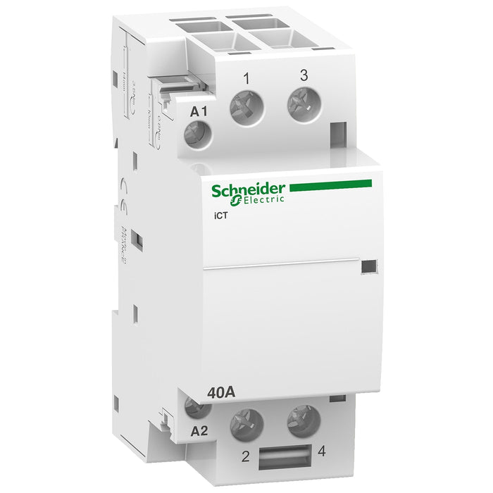 contactor iCT, 2 poles, 2 NO, 40 A, 220-240 VAC