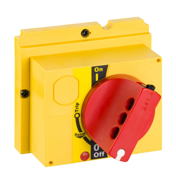direct rotary handle, ComPact NSX 100/160/250, red handle on yellow front, IP40