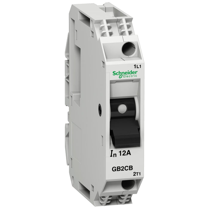 Thermal magnetic circuit breaker, TeSys GB2, 1P, 12 A, Icu 1.5 kA@240 V