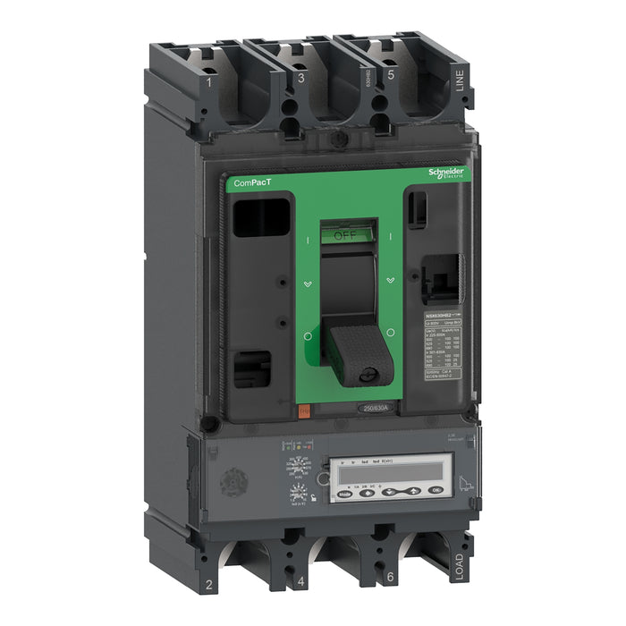 Circuit breaker ComPacT NSX400HB1, 75kA at 690VAC, MicroLogic 5.3 E trip unit 400A, 3 poles 3d