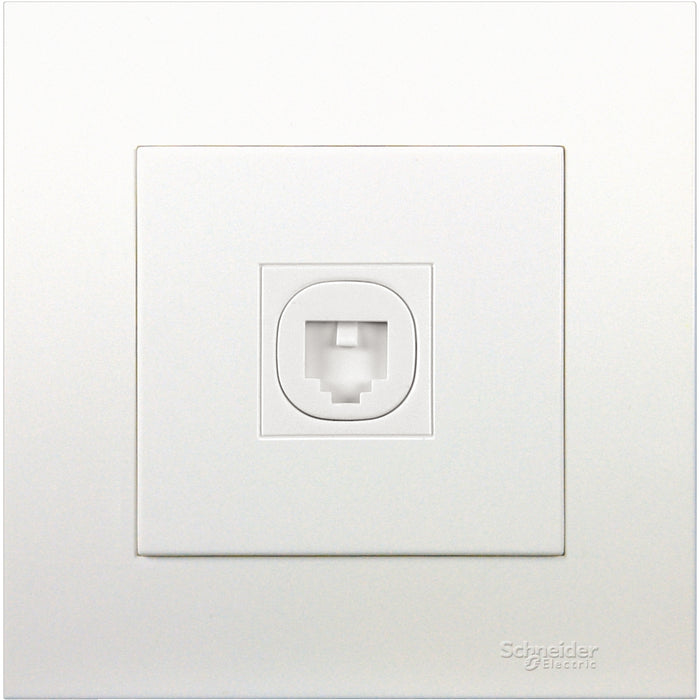 Telephone outlet with shutter, Vivace, 1 gang, White