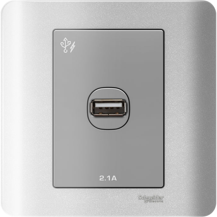 ZENcelo - 1 x 2.1A USB Charger - Silver Satin