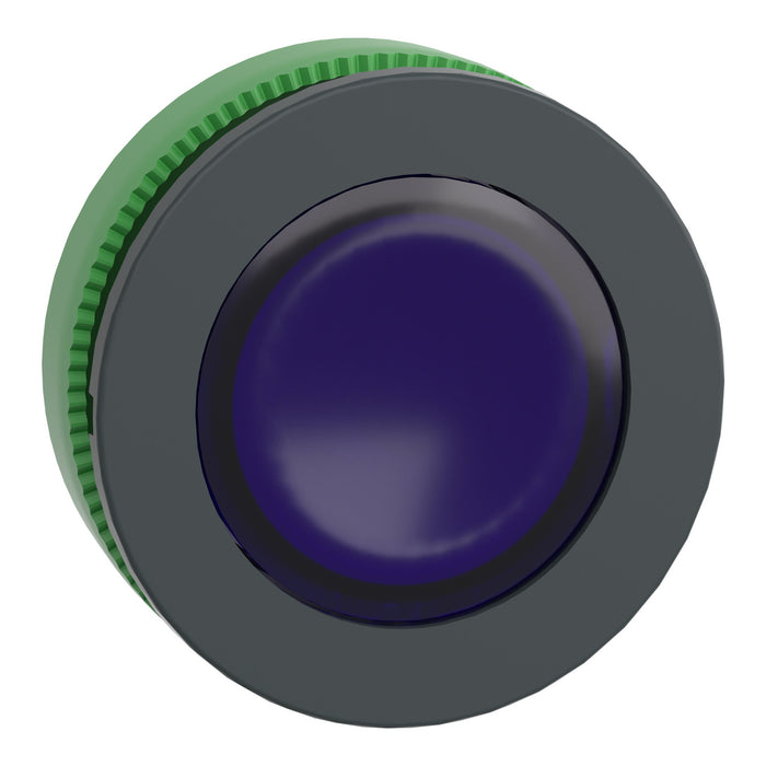 Head for illuminated push button, Harmony XB5, flush mounted blue flush caps pushbutton integral led