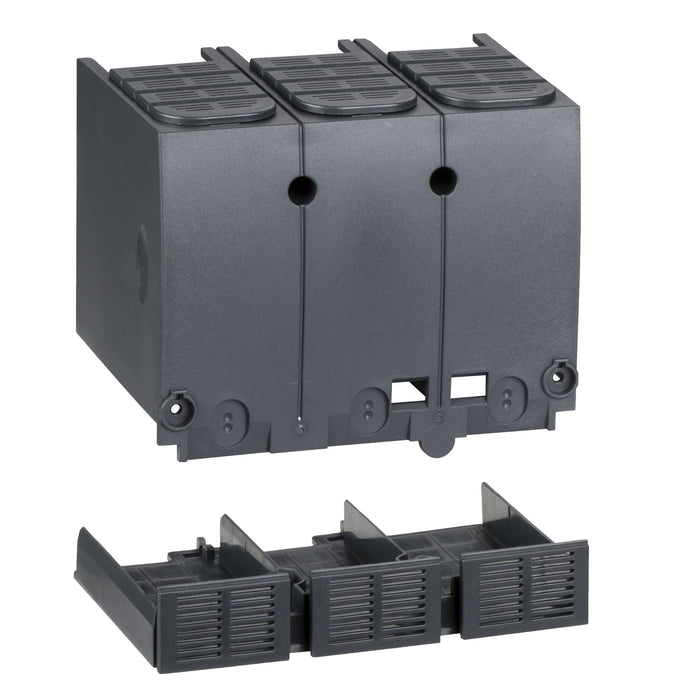 terminal shield, ComPact NSX100/160/250 DC, upstream and downstream, 3P, 3 poles in series