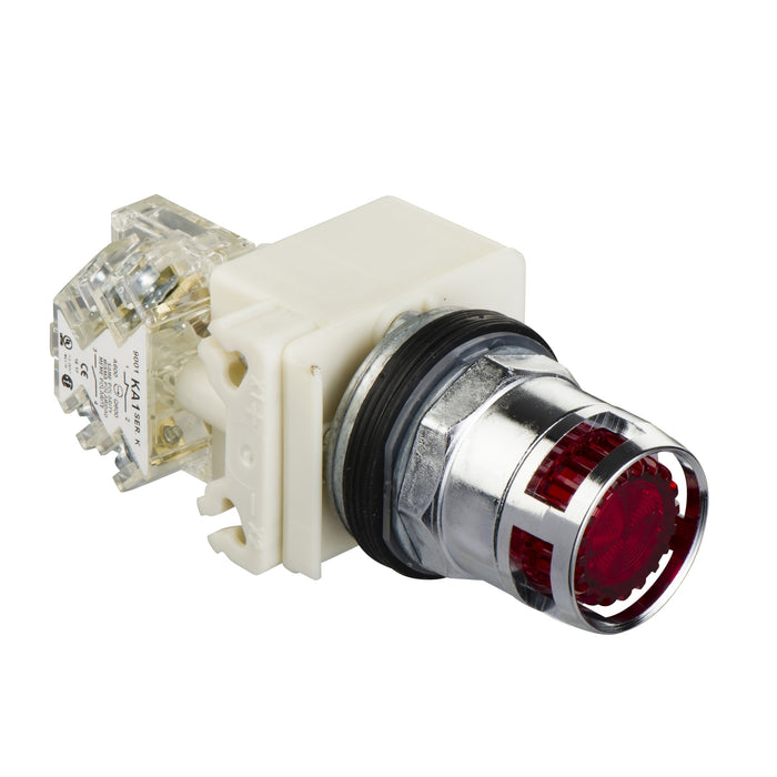 PUSH BUTTON 600VAC 10A 30MM T-K Red flush