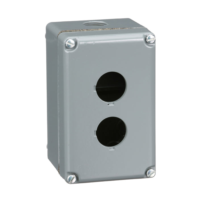 empty control station - 9001K - aluminium - 2 cut-outs Ø 30