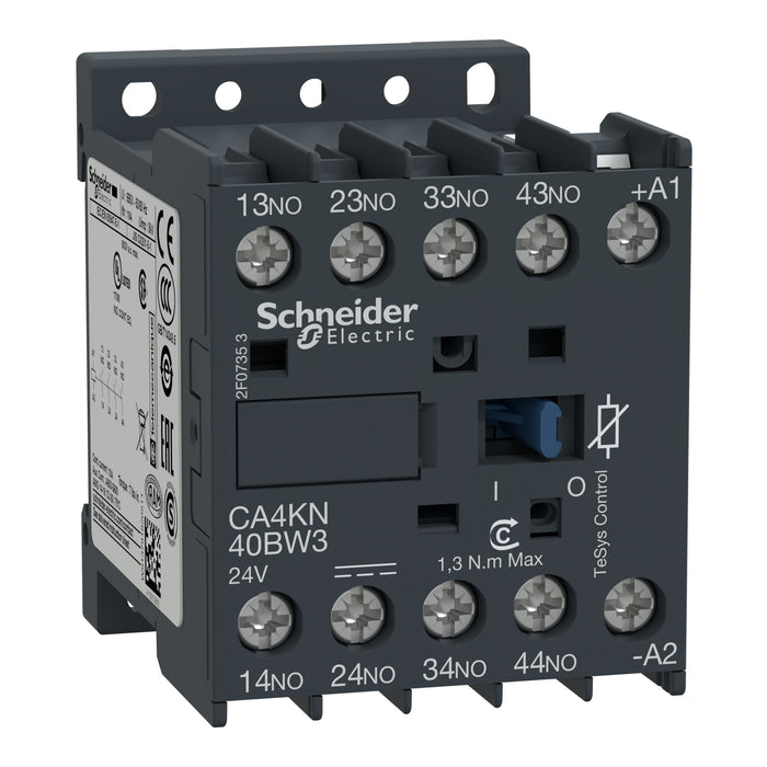 TeSys K control relay - 4 NO - <= 690 V - 24 V DC low consumption coil