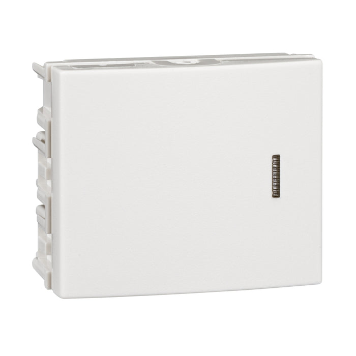 Medium single pole,2 way switch module (1 and half module wide) - white