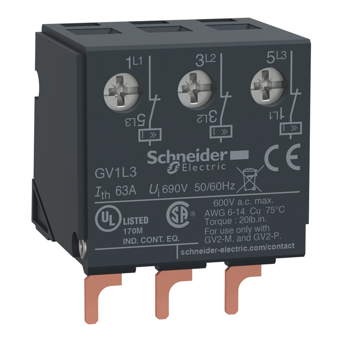 Current limiter, TeSys GV2, 32A/690V, activation 1.5kA, Iq 100kA@400V, device mounting