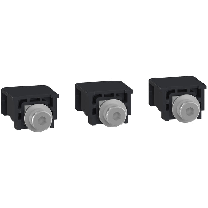 compression lugs and busbar connectors, ComPact NSXm, captive nuts and M6 screws, 160 A max, set of 3 parts