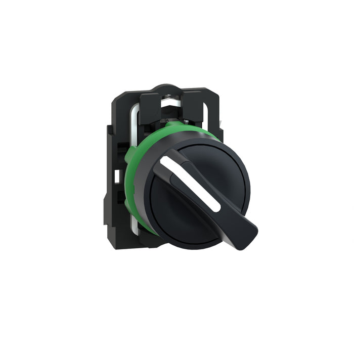 Harmony XB5, Selector switch, plastic black, Ø22, 2 positions, stay put, 1 NO