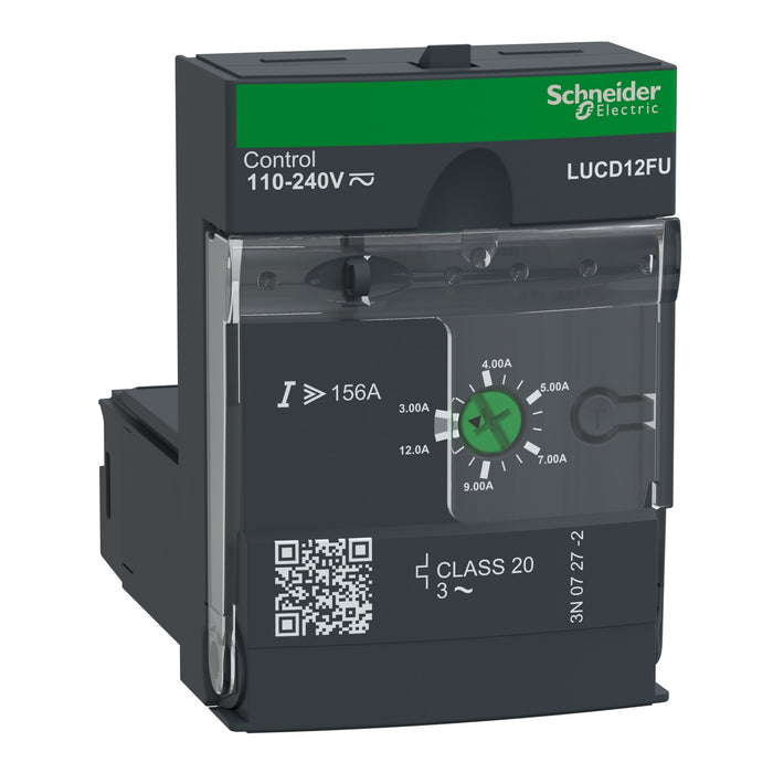 Advanced control unit, TeSys U, 3-12A, 3P motors, protection & diagnostic, class 20, coil 110-240V AC/DC