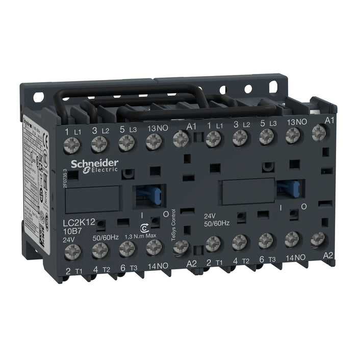 TeSys K reversing contactor - 3P - AC-3 <= 440 V 12 A - 1 NO - 24 V AC coil