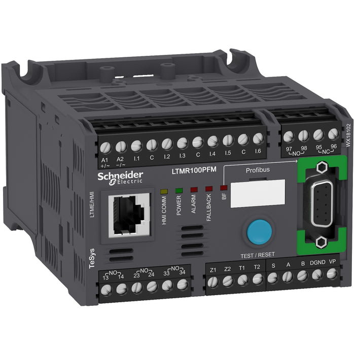Motor Management, TeSys T, motor controller, Profibus DP, 6 logic inputs, 3 logic outputs, 5 to 100A, 100 to 240 VAC