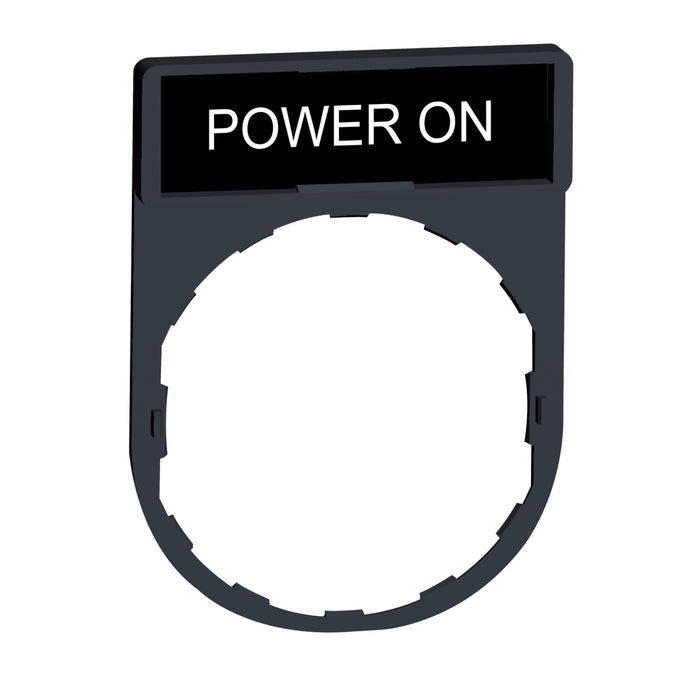 legend holder 30 x 40 mm with legend 8 x 27 mm with marking POWER ON