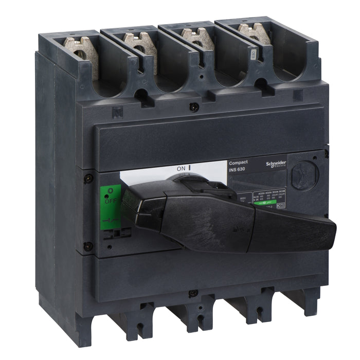 switch disconnector, Compact INS630 , 630 A, standard version with black rotary handle, 4 poles