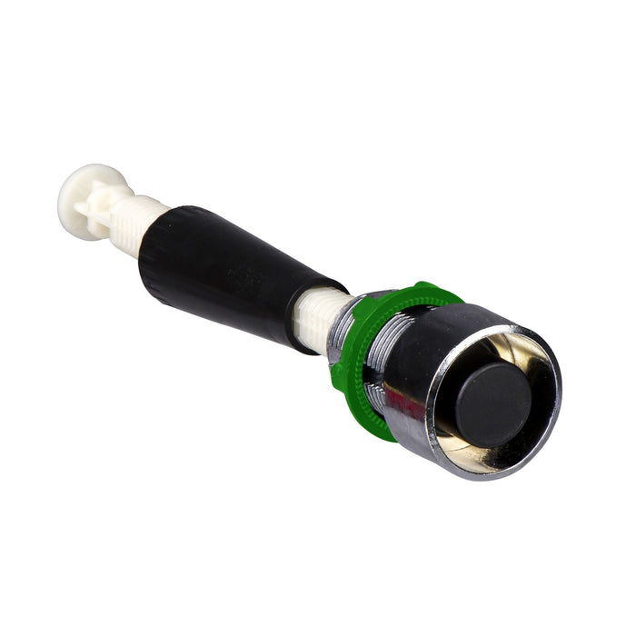 Manual overload reset push button, Harmony XB4, black flush pushbutton Ø22 mm for 130...257 mm actuation distance