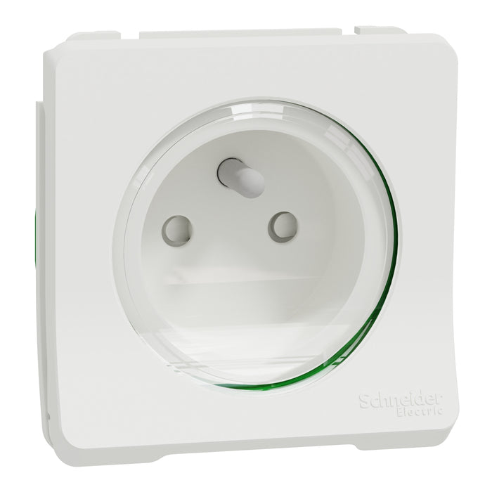 Socket-outlet, Mureva Styl, 2P + E with shutters, pin earth, 16A, 250V, flush, white