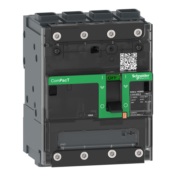 switch disconnector ComPacT NSXm NA, 4P, 100 A rating, EverLink connectors