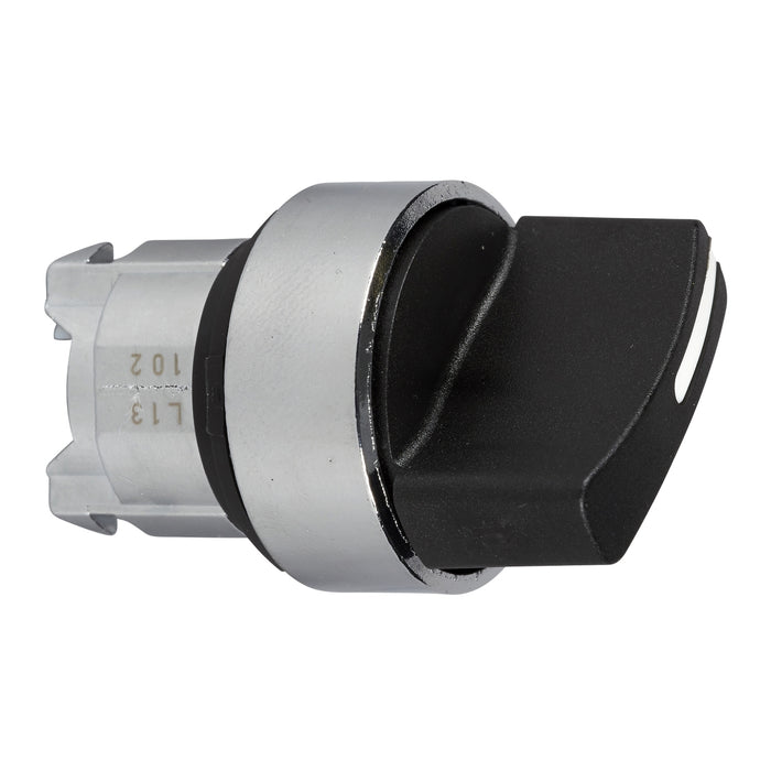Harmony XB4, Selector switch head, metal, black, Ø22, 2 positions, spring return from right to left