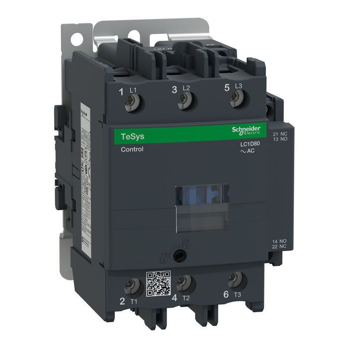 LC1D80P7, TeSys D contactor, 3P(3 NO), AC-3, <= 440 V 80 A, 230 VAC 50/60 Hz coil