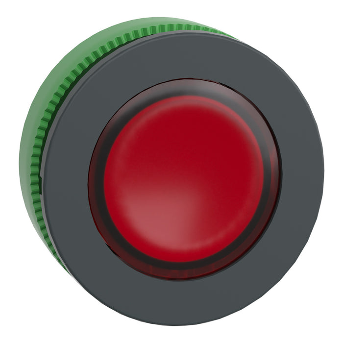Head for illuminated push button, Harmony XB5, flush mounted red flush caps pushbutton integral led