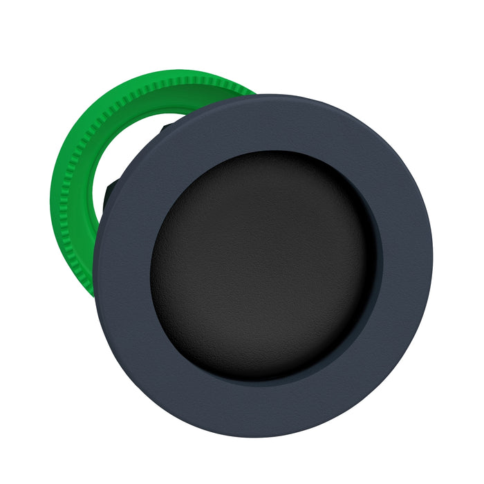 Head for non illuminated push button, Harmony XB5, XB4, flush mounted black pushbutton recessed