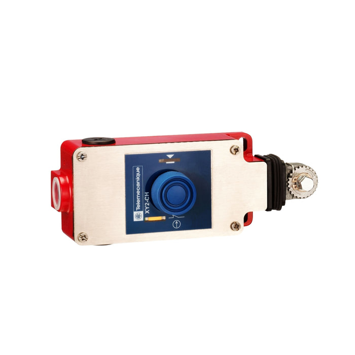 Latching emergency stop rope pull switch, Telemecanique Emergency stop rope pull switches XY2C, e XY2CH, 2NC+1 NO, booted pushbutton