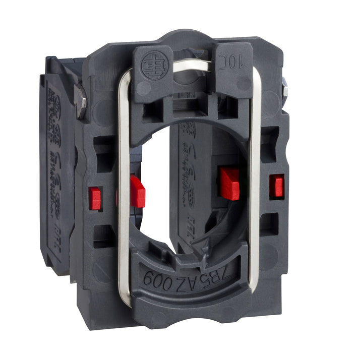 Harmony XB5, Single contact block with body/fixing collar, plastic, screw clamp terminal, 2 NC