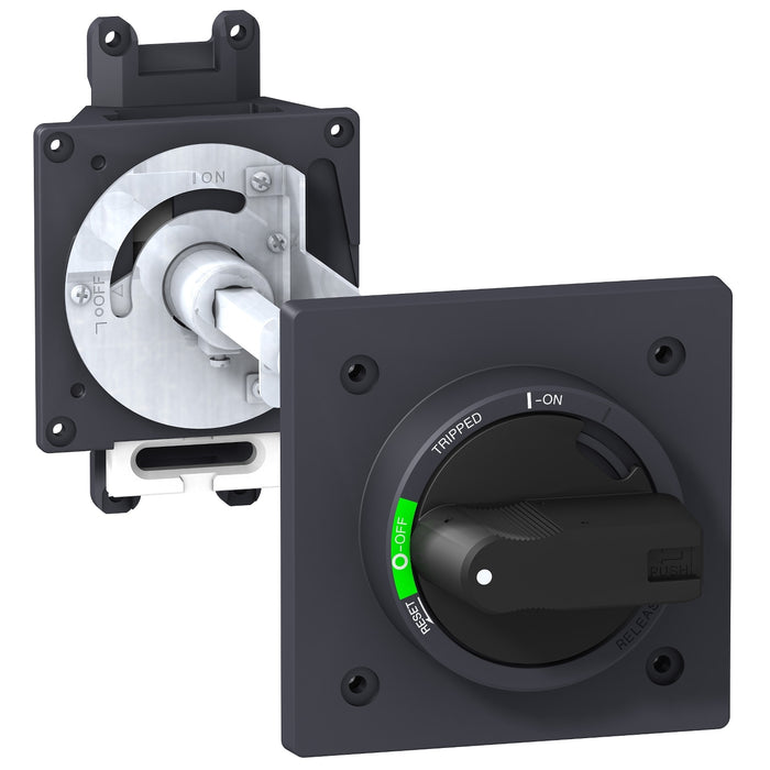 Rotary handle - for EZC250, EZCV250 - black hdl black front plate - extended mtg