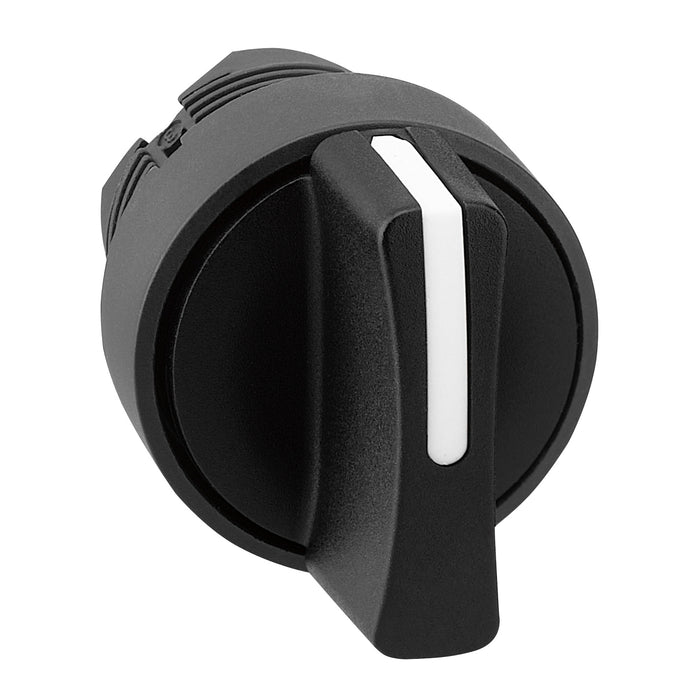 Harmony XB5, Selector switch head, plastic, black, Ø22, 3 positions, spring return to center