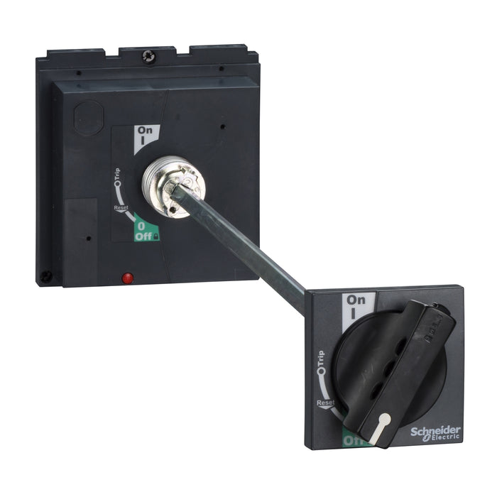 extended rotary handle, ComPact NSX 400/630, black handle, telescopic shaft 272 to 600 mm for withdrawable device, IP55