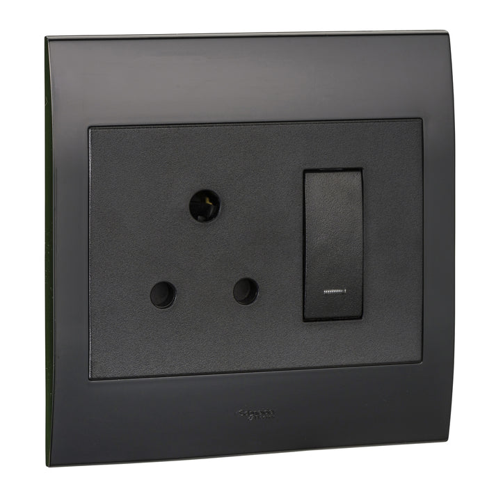 16A Mono block Socket Black