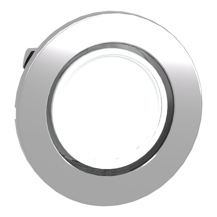 Head for pilot light, Harmony XB4, flush mounted white integral LED