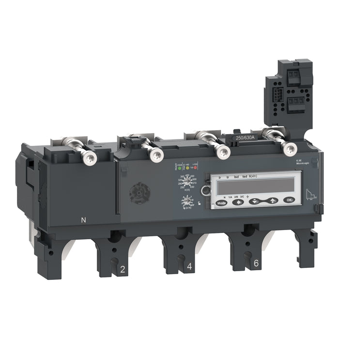 trip unit MicroLogic 6.3 E for ComPacT NSX 400/630 circuit breakers, electronic, rating 400A, 4 poles 4d