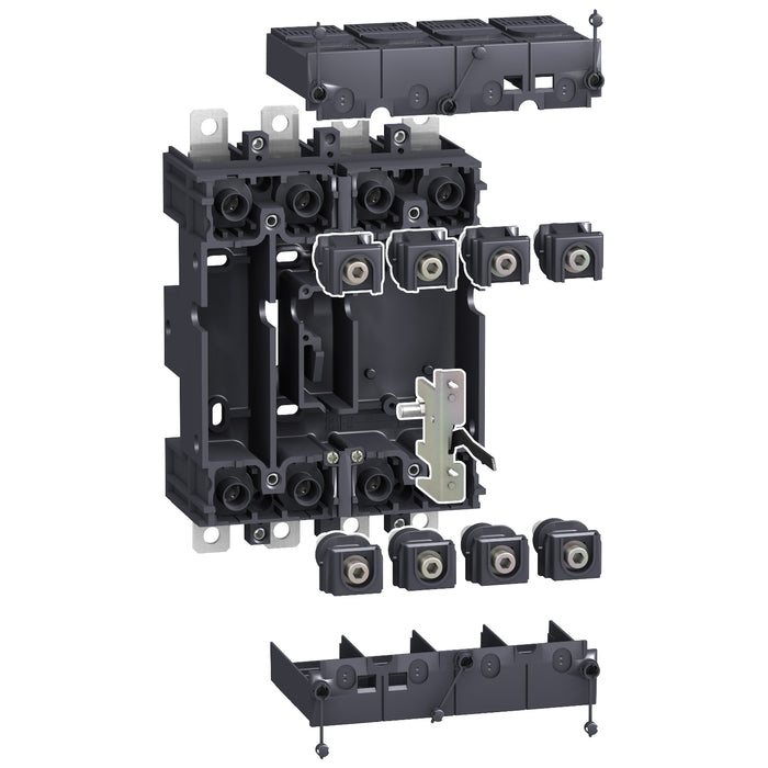 plug in base, ComPact NSX 100/160/250, front/rear connected, 4 poles