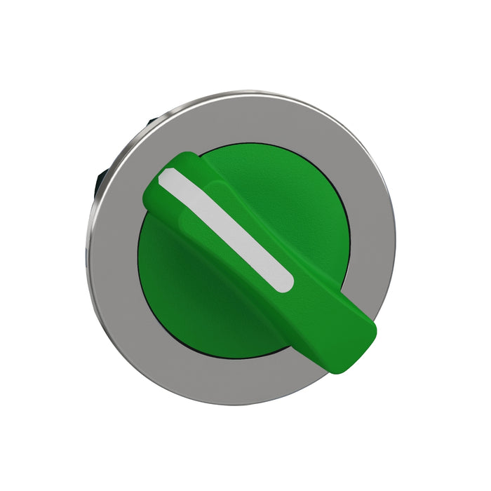 Head for selector switch, Harmony XB4, flush mounted green 2 position stay put