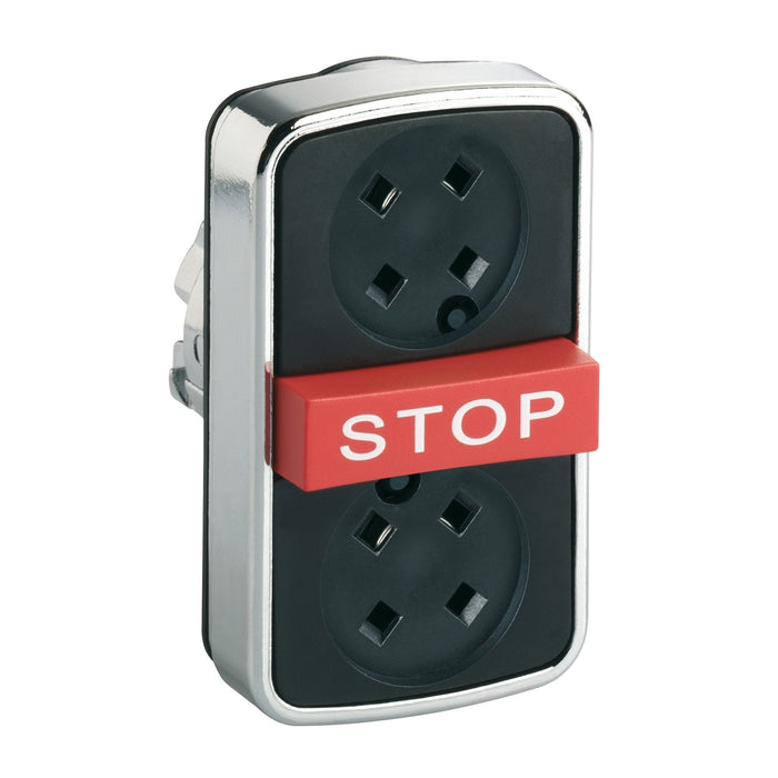 Head for triple headed push button, Harmony XB4, flush/red projecting/flush pushbutton Ø22 mm without cap