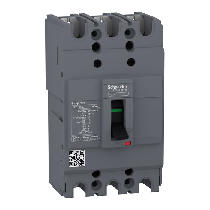 circuit breaker Easypact EZC100N - TMD - 16 A - 3 poles 3d