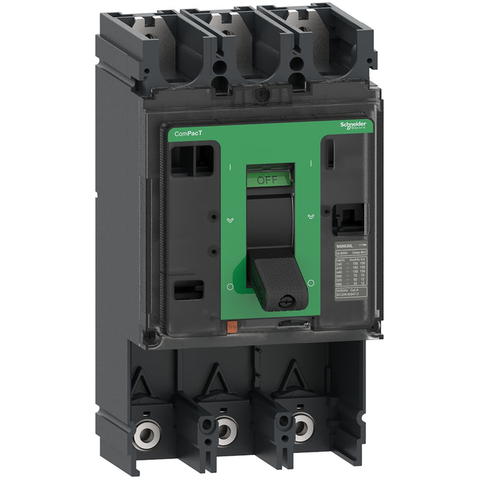 circuit breaker basic frame, ComPacT NSX630F, 36 kA at 415 VAC 50/60 Hz, 630 A, without trip unit, 3 poles