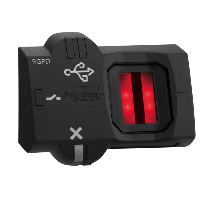 Harmony XB5S, Biometric switch monostable RGPD, plastic, Ø22, connection by M12 connector, 24 V AC/DC